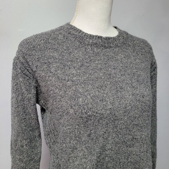 Pink Clover Sweater Gray Womens Small Split Side Long Sleeve Knit Fall Warm - Picture 8 of 9